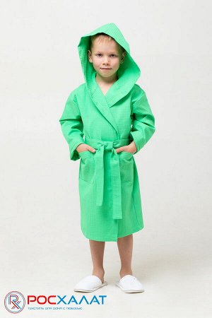 Детский вафельный халат с капюшоном В-07 (12)