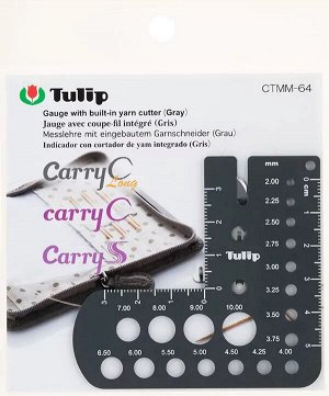Линейка для определения размера спиц с резаком для нити Tulip CTMM-26 сиреневый