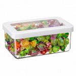 Банка для сыпучих продуктов пластмассовая &quot;Степ&quot; 0,8л, 16х10х7см, белый (Россия)