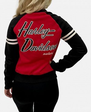 Женская куртка бомбер Harley-Davidson – новая модель в трендовом сезонном образе №1009