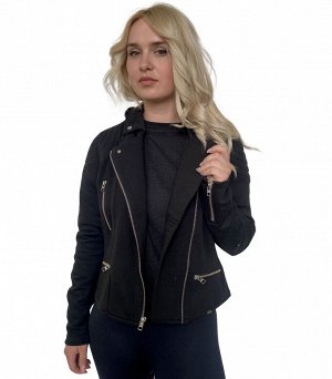 Женская куртка Harley-Davidson – трикотажная косуха с капюшоном – тренд новой коллекции №1012