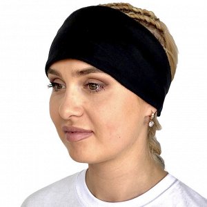 Черная повязка на голову - стильная и универсальная повязка №70