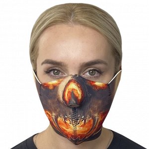Полулицевая медицинская маска с крутым принтом Wild Wear Infernal Spirit - Антивирусная маска с сочным принтом для тех, кто ценит защиту от ковида и сохранение индивидуального образа! Маска многоразов