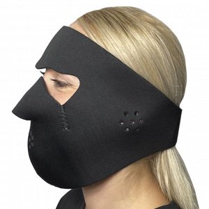 Полнолицевая медицинская неопреновая маска Skulskinz Black - Многоразовая защитная маска черного цвета. Очень удобна в ежедневном ношении и для занятий активными видами спорта. Надежная защита от коро