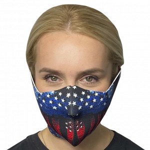 Маска Яркая медицинская антивирусная маска с молодежным принтом Skulskinz Peacemaker - Удобная и легкая маска имеет множество вариантов ношения и обеспечивает защиту от коронавируса в период пандемии.