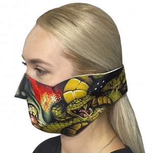 Брутальная стильная маска Wild Wear Serpent с защитой от вирусов - Многоразовая защитная маска изготовлена из неопрена и гарантирует защиту от коронавируса, а также пыли, влаги и ветра. Оптимальный ва