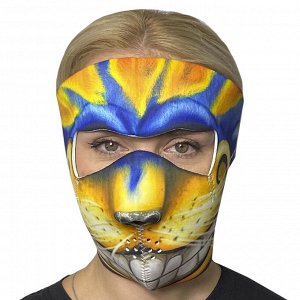 Яркая молодежная противовирусная маска Wild Wear Totem - В одинаковой степени хороша как защита от коронавируса, в качестве защитной антиветровой маски для поездок на байке, велосипеде, гироскутере, э