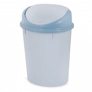 Ведро для мусора с плавающей крышкой пластмассовое "Овал" 8л, 25,5х21х36см, голубой (Россия)