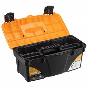 Контейнер-ящик для инструментов пластмассовый "Титан 16" 41х20х21,5см, черный с желтым (Россия)