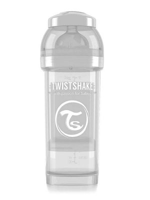 Бутылочка антиколиковая Twistshake для кормления 260 мл. Белый Бриллиант (Diamond).
