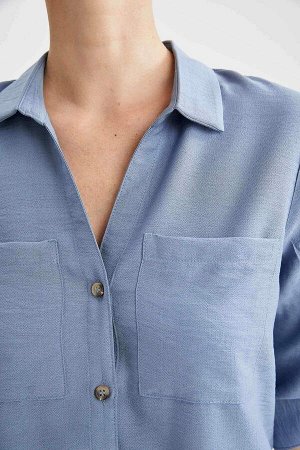 Карманная туника-рубашка с эполетом