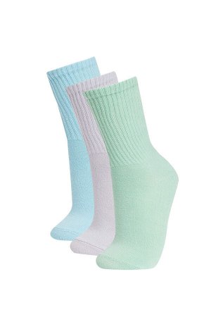 Женские хлопковые носки из 3 пар длинных