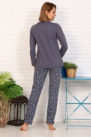 Пижама с брюками, футер с начёсом, принт "Magic", бирюзовый (685-2)