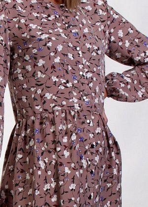 Платье пл450 серо-лиловое в цветочек