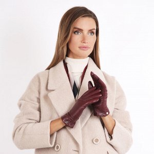 Перчатки жен. 100% нат. кожа (ягненок), подкладка: шерсть, FABRETTI F14-8 bordo