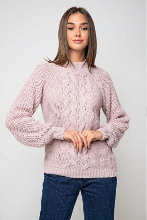 ??Вязаный свитер «Ника» с люрексом - пудра 371006 от Prima Fashion Knit