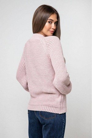 ??Вязаный свитер «Ника» с люрексом - пудра 371006 от Prima Fashion Knit