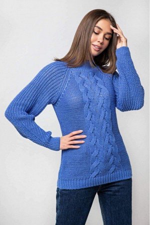 ??Вязаный свитер «Ника» с люрексом - васильковый 371005 от Prima Fashion Knit