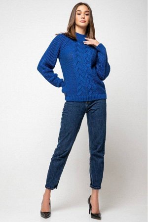 Вязаный свитер «Ника» с люрексом - электрик 371013 от Prima Fashion Knit
