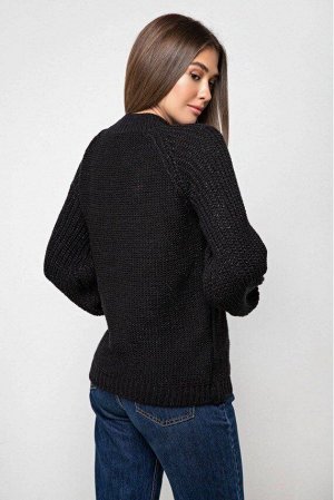 Вязаный свитер «Ника» с люрексом - черный 371011 от Prima Fashion Knit