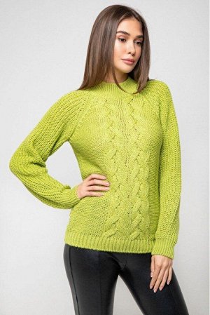 Вязаный свитер «Ника» с люрексом - фисташковый 371012 от Prima Fashion Knit