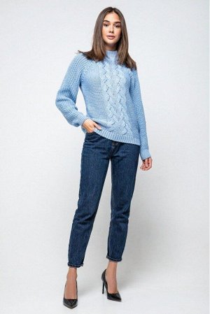Вязаный свитер «Ника» с люрексом - голубой 371004 от Prima Fashion Knit