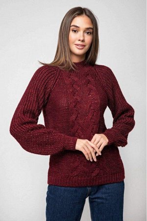 Вязаный свитер «Ника» с люрексом - бордо 371009 от Prima Fashion Knit