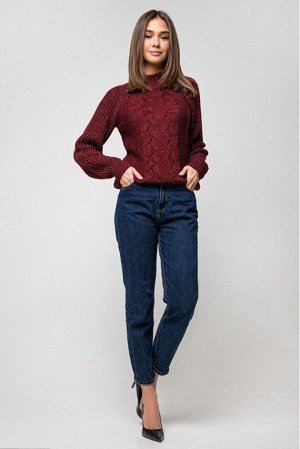 Вязаный свитер «Ника» с люрексом - бордо 371009 от Prima Fashion Knit