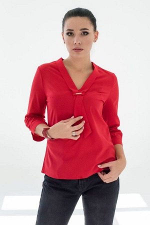 Красная блузка с V-образной горловиной 19161 от KOTIKI