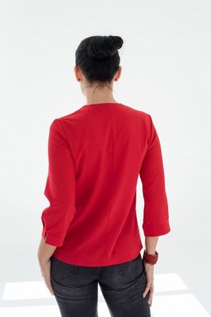 Красная блузка с V-образной горловиной 19161 от KOTIKI