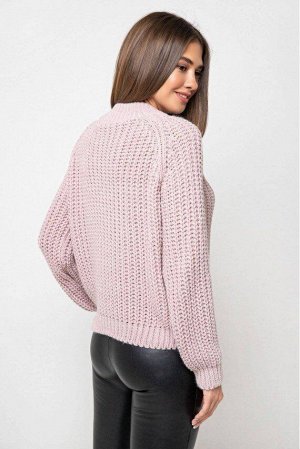 Вязаный свитер «Злата» с люрексом - пудра 375006 от Prima Fashion Knit