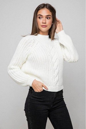 Вязаный свитер «Злата» - молочный 373007 от Prima Fashion Knit