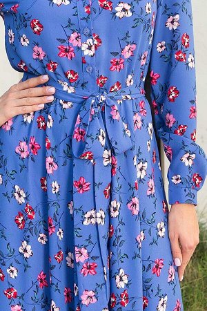 Платье Изольда-1 д/р джинс-цветочки p72939 от Glem