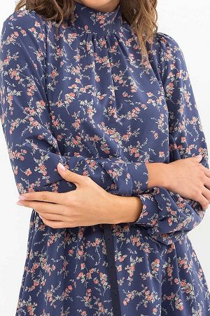 Платье Азами д/р т.джинс-коралл цветок p72710 от Glem