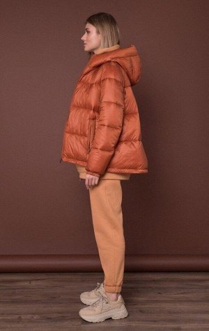 Теплая стеганная куртка-трапеция MR 202 2597 0820 Pumpkin от MR520