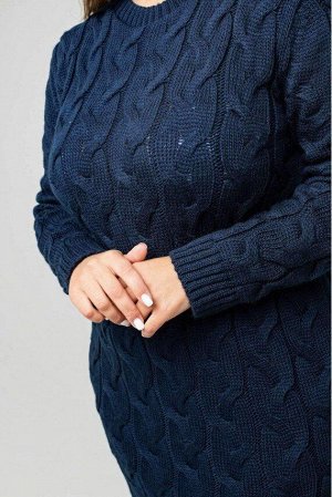 Вязаное платье "Каролина"- темно-синий - Size+ 5545007 от Prima Fashion Knit