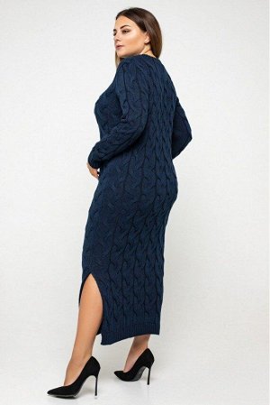 Вязаное платье "Эвелина" - темно-синий - Size+ 5551007 от Prima Fashion Knit