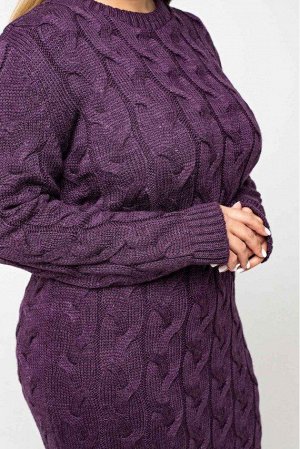 Вязаное платье "Каролина"- баклажан - Size+ 5545009 от Prima Fashion Knit