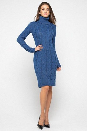 Вязаное платье "Сабрина" - джинс 5543005 от Prima Fashion Knit