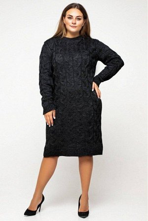 Вязаное платье "Каролина"- черный - Size+ 5545011 от Prima Fashion Knit