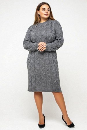 Вязаное платье "Каролина"- темно-серый - Size+ 5545003 от Prima Fashion Knit