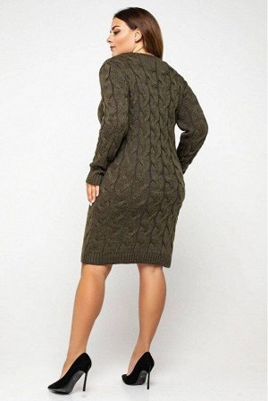 Вязаное платье "Каролина"- табак  - Size+ 5545004 от Prima Fashion Knit