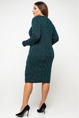 Вязаное платье "Каролина"- зеленый - Size+ 5545010 от Prima Fashion Knit