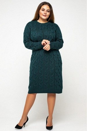 Вязаное платье "Каролина"- зеленый - Size+ 5545010 от Prima Fashion Knit