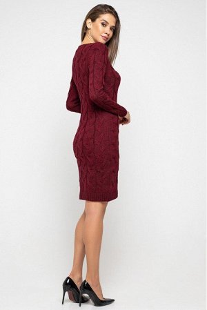 Вязаное платье "Каролина"- бордо 5541006 от Prima Fashion Knit