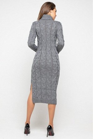 Вязаное платье "Ангелина"- темно-серый 5539003 от Prima Fashion Knit