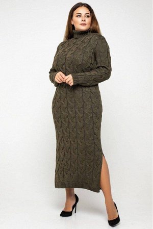 Вязаное платье "Ангелина"- табак - Size+ 5549004 от Prima Fashion Knit