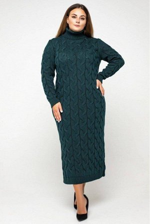 Вязаное платье "Ангелина"- зеленый - Size+ 5549010 от Prima Fashion Knit