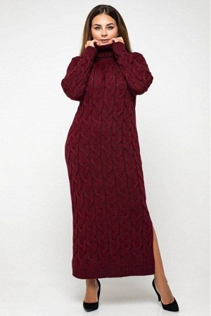 Вязаное платье "Ангелина"- бордо - Size+ 5549006 от Prima Fashion Knit