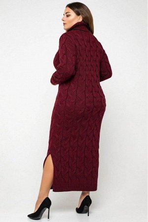 Вязаное платье "Ангелина"- бордо - Size+ 5549006 от Prima Fashion Knit